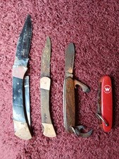 Lot Of 4 Knives Buck Knife + 3 Others Tried Cleaning See Disscription picture