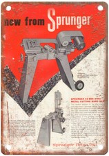 Vintage 1966 Sprunger Power Tools Ad Reproduction Metal Sign Z315 picture