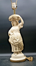 Vintage Figural Girl Holding Nest Metal Lamp Emile Bruchon Collection Francaise picture