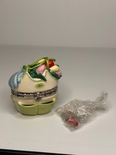 VTG Midwest PHB Gardening Club GARDENING BAG Porcelain Hinged Trinket Box HTF picture