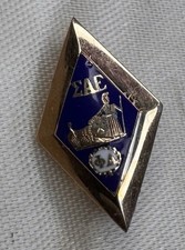 Antique 14K Gold Sigma Alpha Epsilon Fraternity Lapel Pin picture