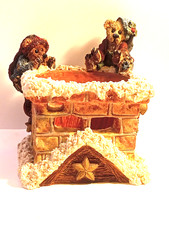 Vintage 1996 Boyds Bears Elgin Elliot Elves Christmas Votive Holder #2771 picture