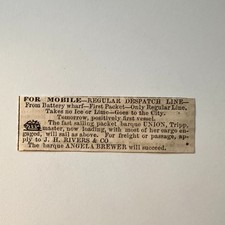 J. H. Rivers & Co. The Barque Angela Brewer 1860 Boston Ad 5AK9-S50 picture