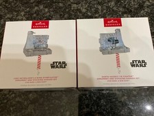 2024 Hallmark Star Wars X-WING & TIE FIGHTER Stocking Hanger Set Story Teller picture