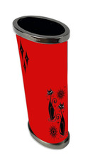 RED Retro Kitties with Atomic Star bursts Lighter Sleeve metal Handmade Classic picture