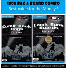 1000 BCW 2Mil Current Modern Poly Bags & Comic Boards Acid Free Storage Combo picture