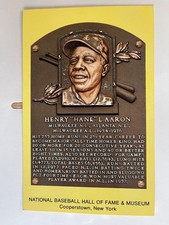 Hank Aaron Postcard - Baseball Hall of Fame Induction Plaque - Cooperstown picture
