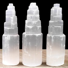 LOT of 3 XL Selenite Towers 8
