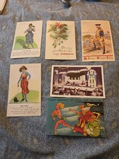 LOT (6) ANTIQUE POSTCARDS 1909-1915, GOOD CONDITION Used and unused picture