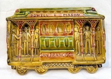 Vtg San Francisco Ceramic Ashtray Cable Car Powell Mason Japan MCM 9.5” Glazed picture