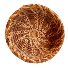 Tohono O’odham Basket Pine Needle Raffia Swirl Wheat Design Small 4” Handmade picture