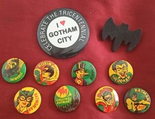 Vtg 1966 Batman Button Pin Lot 10 Creative House Joker Penguin Batwoman 10