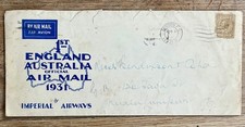 1931 FIRST FLIGHT COVER LONDON - KUALA LUMPUR IMPERIAL AIRWAYS SINGAPORE ARRIVAL picture