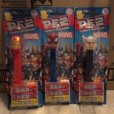 Lot Marvel PEZ Superheroes Dispensers Set of 3 Iron Man Spider-Man Thor picture