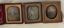 3 Early 1/6 PLATE DAGUERREOTYPE Photos Cased Images Women picture