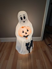 C. Vintage Empire Halloween Blow Mold Ghost Black Cat Pumpkin Decor picture