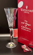 Waterford Crystal 12 Days of Christmas Champagne Flute 8 Maids Milking w/ Charm picture