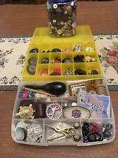 Lot Of Vintage Buttons And Accessories Estate Sale Find picture