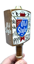 VINTAGE - HEILEMAN'S - OLD STYLE - WOOD - BEER TAP HANDLE - 6 1/2