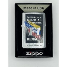 Vintage 1996 Zippo Lighter Renault F1 Quadruple World Champion Racing Motorsport picture