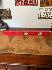 Vintage Mayes No. 68 Wood Carpenters Bubble Level Red Port Austin Mich USA picture