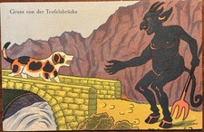 Antique Halloween Postcard 1907 Teufelsbrücke (Devil's Bridge) – Muller # 55 picture