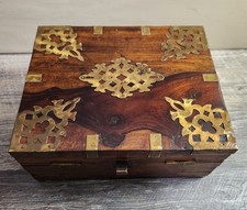 VTG Gurkha 125th Anniv  cigar humidor Wooden Box/Brass Trim. decor Excellent.    picture