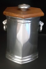 Vintage Polished Pewter 7.5-inch Ice Bucket or Canister Possibly Wilton Armetale picture