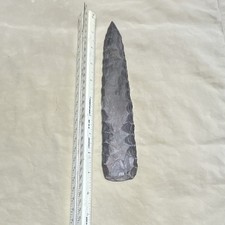 Flint Knapped Stone Spear Point Blade w/ Flaked Edges - Ownership History N/A picture