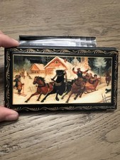 Vintage Russian Lacquer Hand-Painted/ Checkbook Cover picture