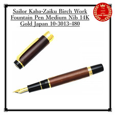 Sailor Kaba-Zaiku Birch Work Fountain Pen Medium Nib 14K Gold Japan 10-3013-480 picture