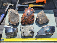 6 Piece Rough Obsidian Variety Collection, 15+ lbs Mahogany, Gold Sheen, Rainbow picture