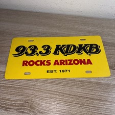 Vintage 93.3 KDKB Rocks License Plate Vanity Souvenir Tag Radio Station Used picture