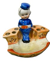Japan Lusterware Vtg 1930s Bellhop Ashtray Cigarette Holder Banbridge Souvenir picture