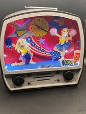 La Fantaisie Vintage Radio Moving Clock 3 in 1 Cheerleaders Animated Rare picture