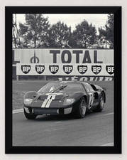 9.5X12 FRAMED 1966 LE MANS WINNER MCLAREN AMON #2 GT40 REPRODUCTION PRINT picture