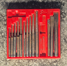 Snap-on SPP-292 Vintage Original Punch & Chisel Set w/ Red Plastic Tray picture