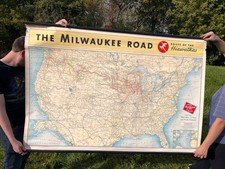 Vintage 1951 Milwaukee Road Chicago Milwaukee St. Paul & Pacific Railroad Map picture