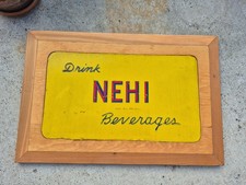 Vintage Drink Nehi Beverages Embossed Metal Enamel Sign picture