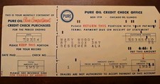 1954 PURE Oil Credit Check Card Service Gas Station picture