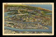 New York City NY postcard World's Fair 1939 aerial view linen Curt Teich picture