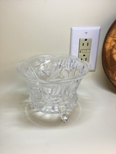 Vintage German Fine Leaded Cut Crystal 3-footed Open Bowl picture