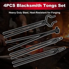4PCS Heavy Duty Steel Blacksmith Tongs for Bladesmithing and Blacksmithing Tools picture