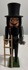 Vintage Erzgebirgische Volkskunst Nutcracker, 13.5” Chimney Sweep West Germany picture