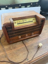 Vintage Bendix Aviation Tube Radio Wood Cabinet Working MCM Art Deco AM picture