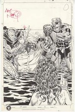 Neil Gaiman's Mr. Hero #9 pg 1 Original Comic Art Splash Page by Ted Slampyak picture