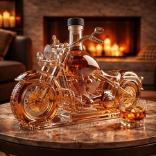 Motorcycle Whiskey Decanter – Vintage Collector Edition picture