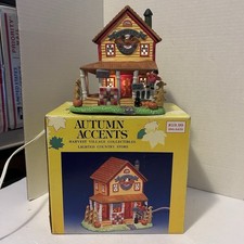 Autumn Accents Vintage Hickory Hill Lighted House Country Store & Box Tested (z picture