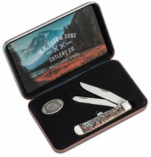 CASE XX KNIVES USA WILD GAME NATURAL BONE TRAPPER KNIFE DEER TURKEY HUNTER 60585 picture