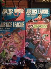 Justice League by Scott Snyder Deluxe Vol 1 2 3 HC Set + No Justice prequel picture